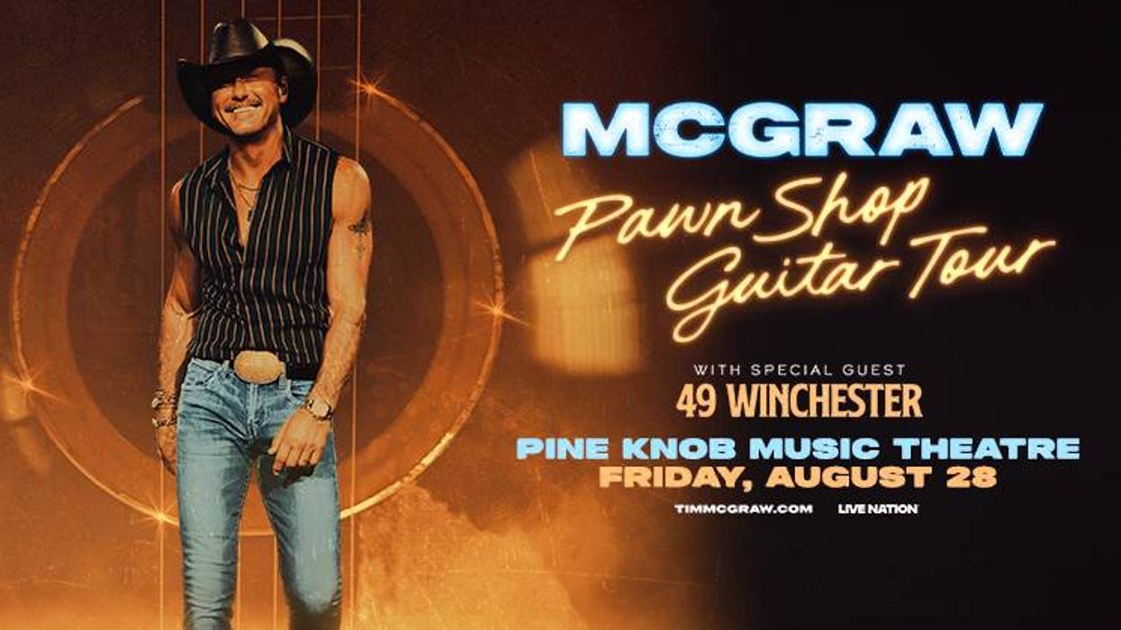 Tim McGraw Pawn Shop Guitar Tour poster with 49 Winchester at Pine Knob Music Theatre, Aug 28.