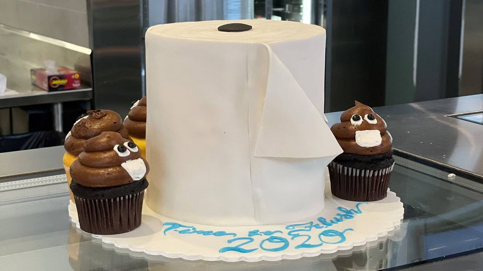 Time to flush 2020 cake at Oakmont Bakery