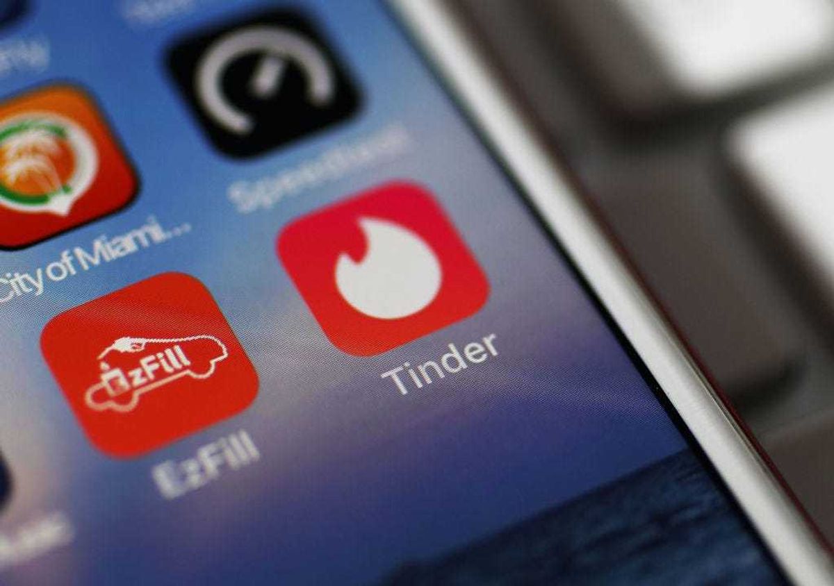 Tinder app on a device.