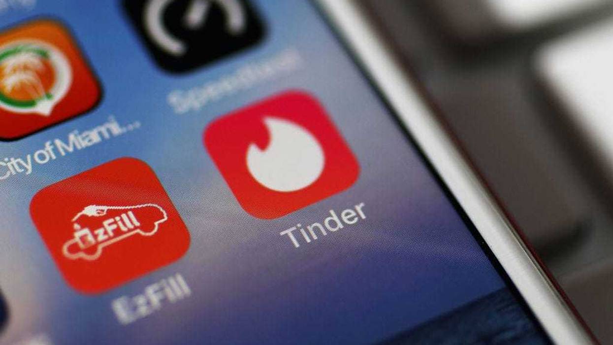Tinder app on a device.