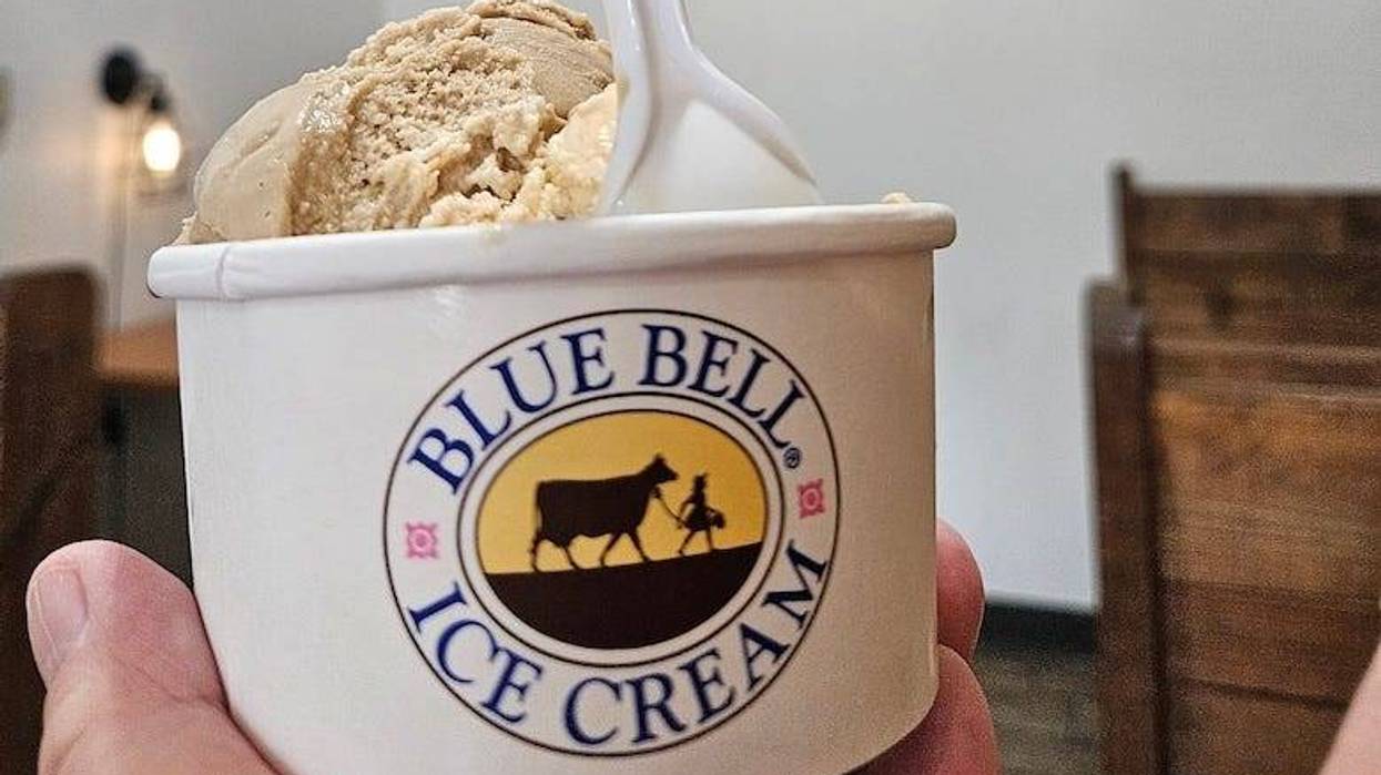 Tiny carton of Blue Bell Ice Cream