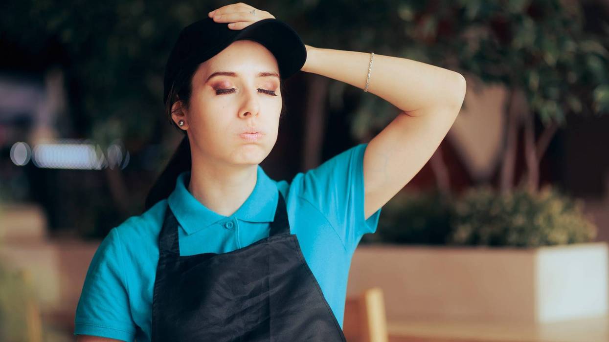 Tired and unhappy employee felling a worried and anxious