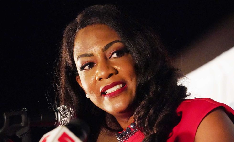 Tishaura Jones speaks to supporters after clinching the win as St. Louis Mayor, in St. Louis on April 6, 2021. Jones, the current City Treasurer, makes history by becoming the first Black woman to become St. Louis Mayor. (Photo by Bill Greenblatt/UPI)