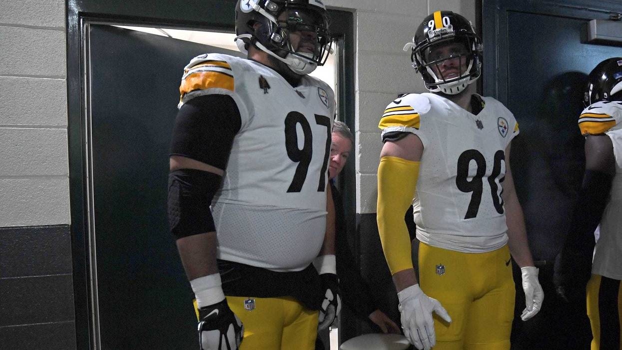 TJ Watt and Cam Heyward before a game