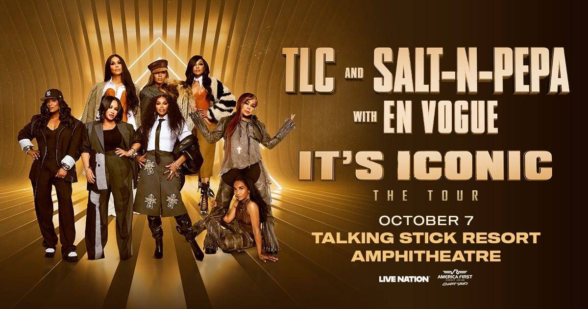TLC, Salt-N-Pepa, and En Vogue on an "It's Iconic The Tour" concert poster.