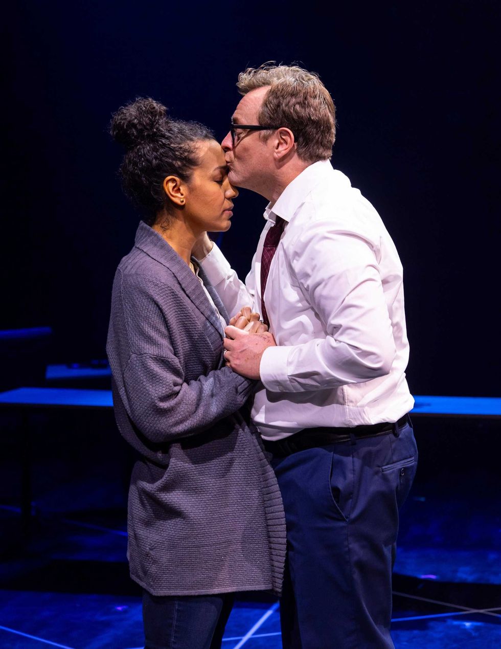 Toby Stephens, who plays British MP Tom Watston, and Robyn Kerr, who plays his wife Siobhan Watson, in "Corruption."