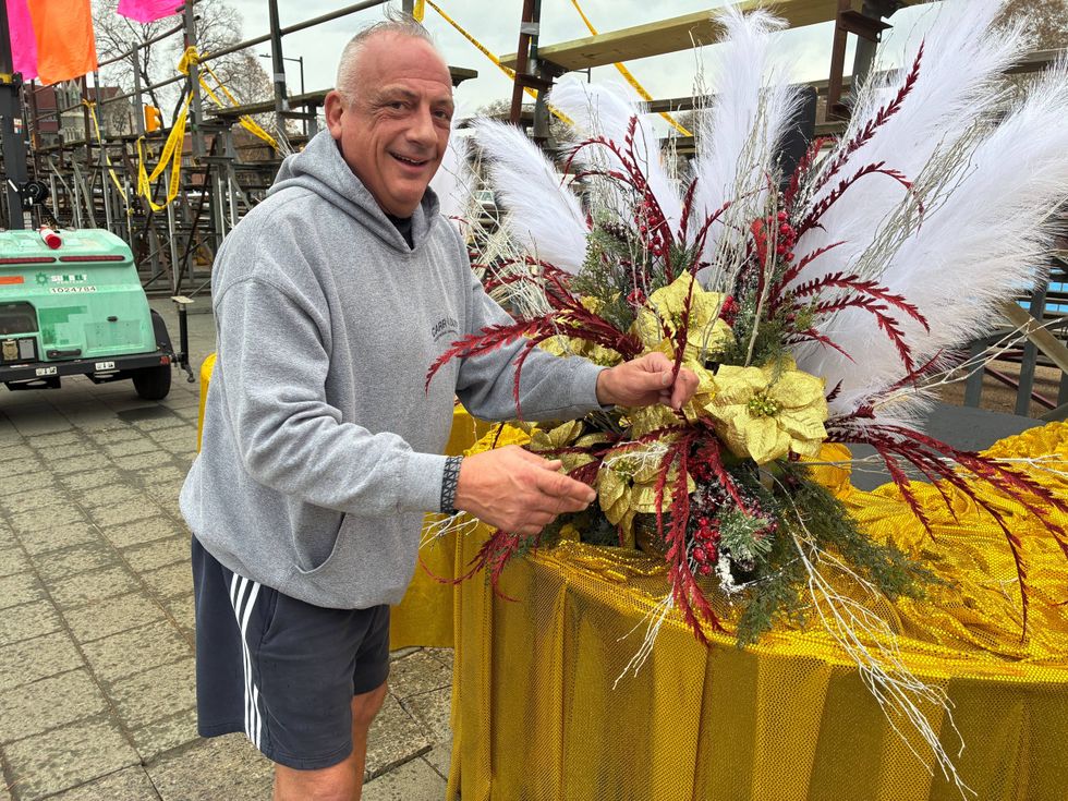 Todd Marcocci prepares decorations