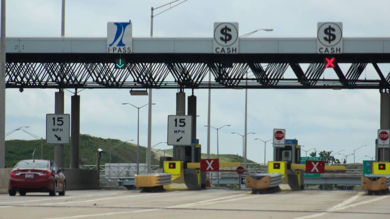 Tollbooths on Interstate 294 South near Chicago, Illinois