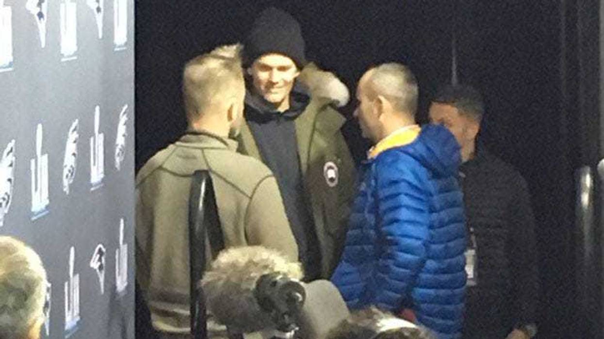 Tom Brady with Kirk and Callan. (Photo courtesy Tom E. Curran)