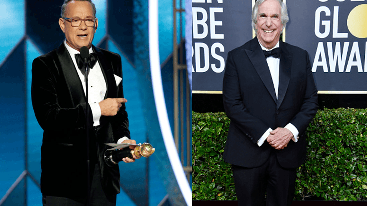 Tom Hanks and Henry Winkler at the Golden Globes