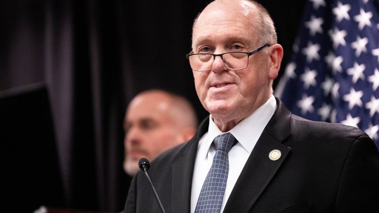 Tom Homan, White House Border Czar speaks at a press conference at the Bishop Henry Whipple Federal Building on February 12, 2026 in Minneapolis, Minnesota.