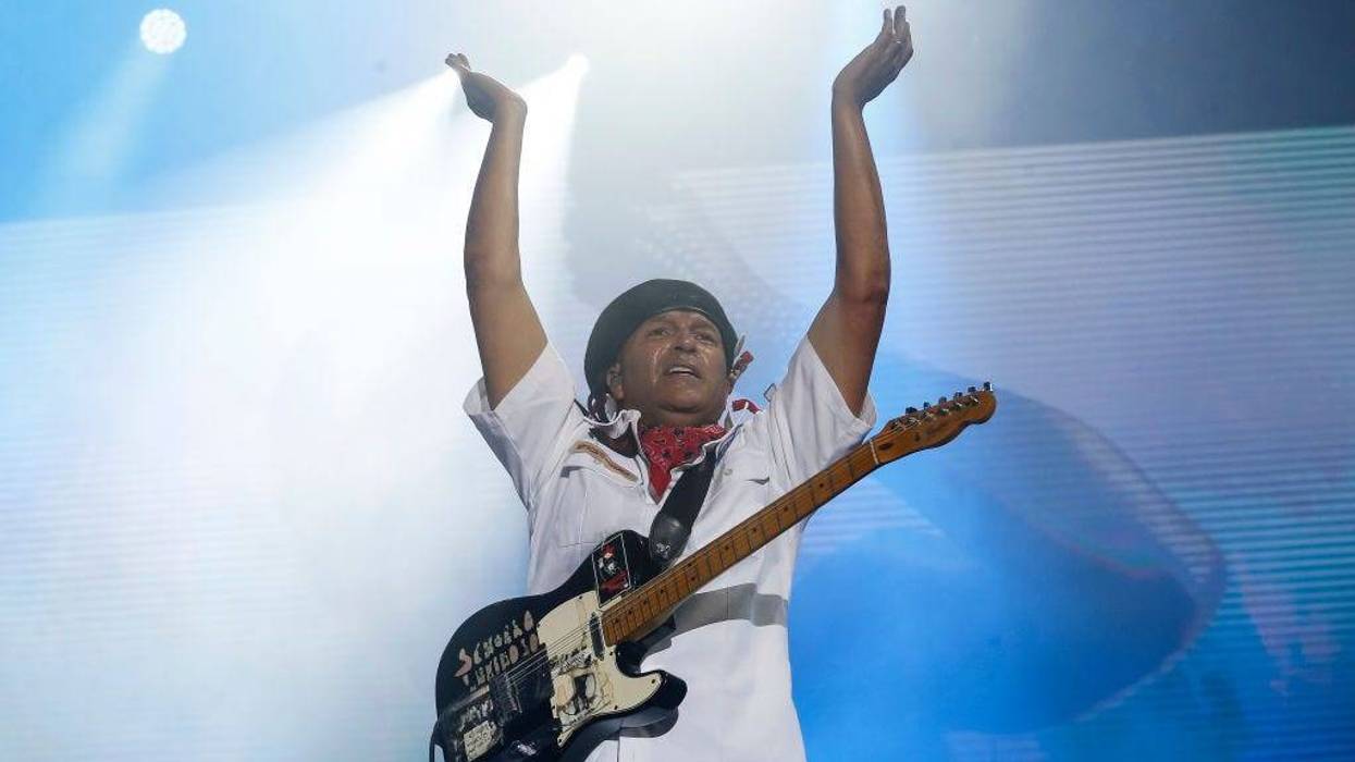 Tom Morello performs at Main Stage during the Exit Festival 2024 Day Five at Petrovaradin Fortress on July 14, 2024 in Novi Sad, Serbia.