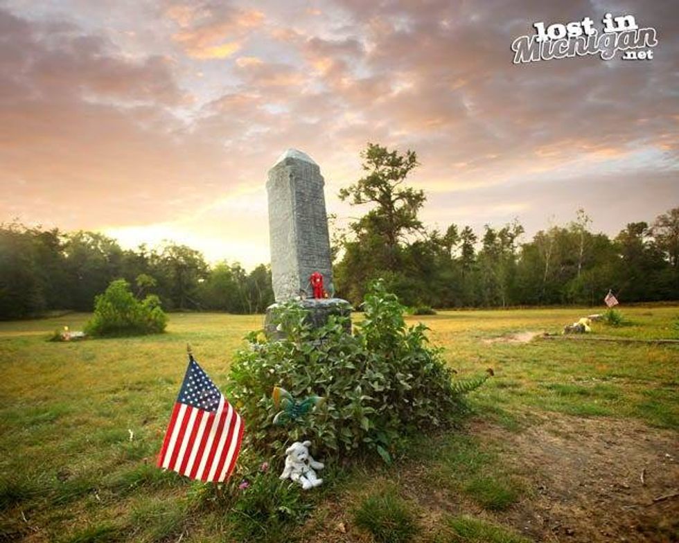 Tombstone at the Pere Cheney cemetery in northern Michigan
