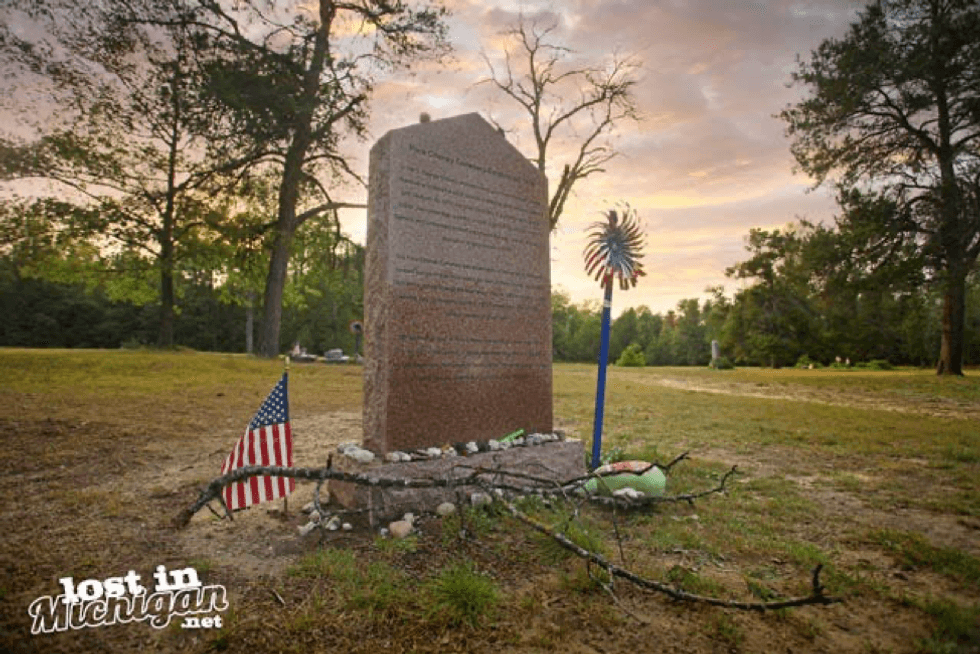 Tombstone at the Pere Cheney cemetery in northern Michigan