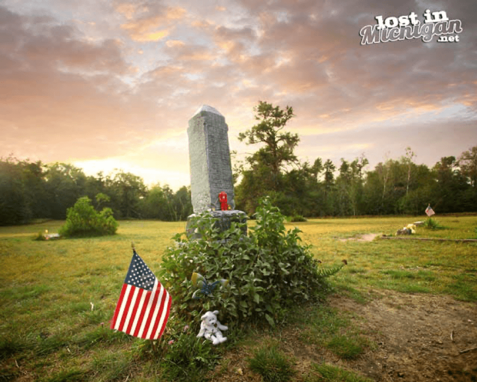 Tombstone at the Pere Cheney cemetery in northern Michigan