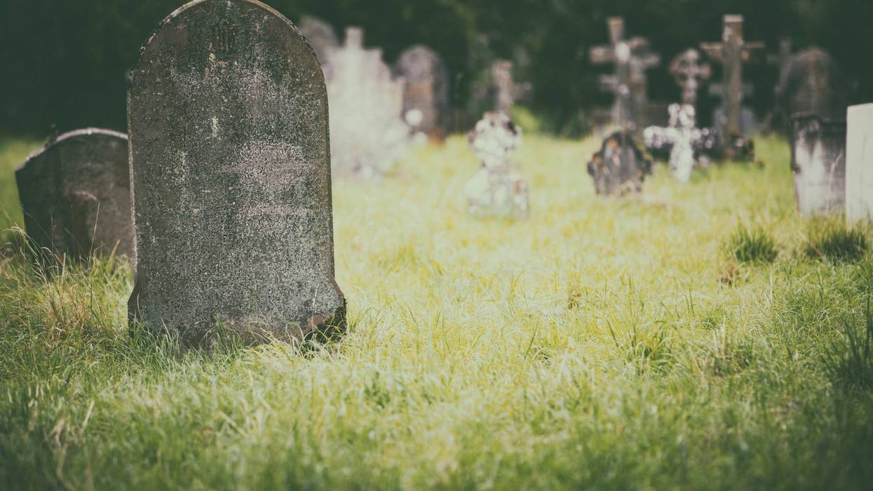 Tombstones in a cemetery
