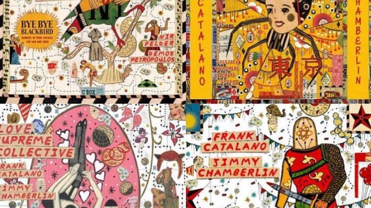 Tony Fitzpatrick found a muse in Jazz saxophonist Frank Catalano, designing many of his album covers.