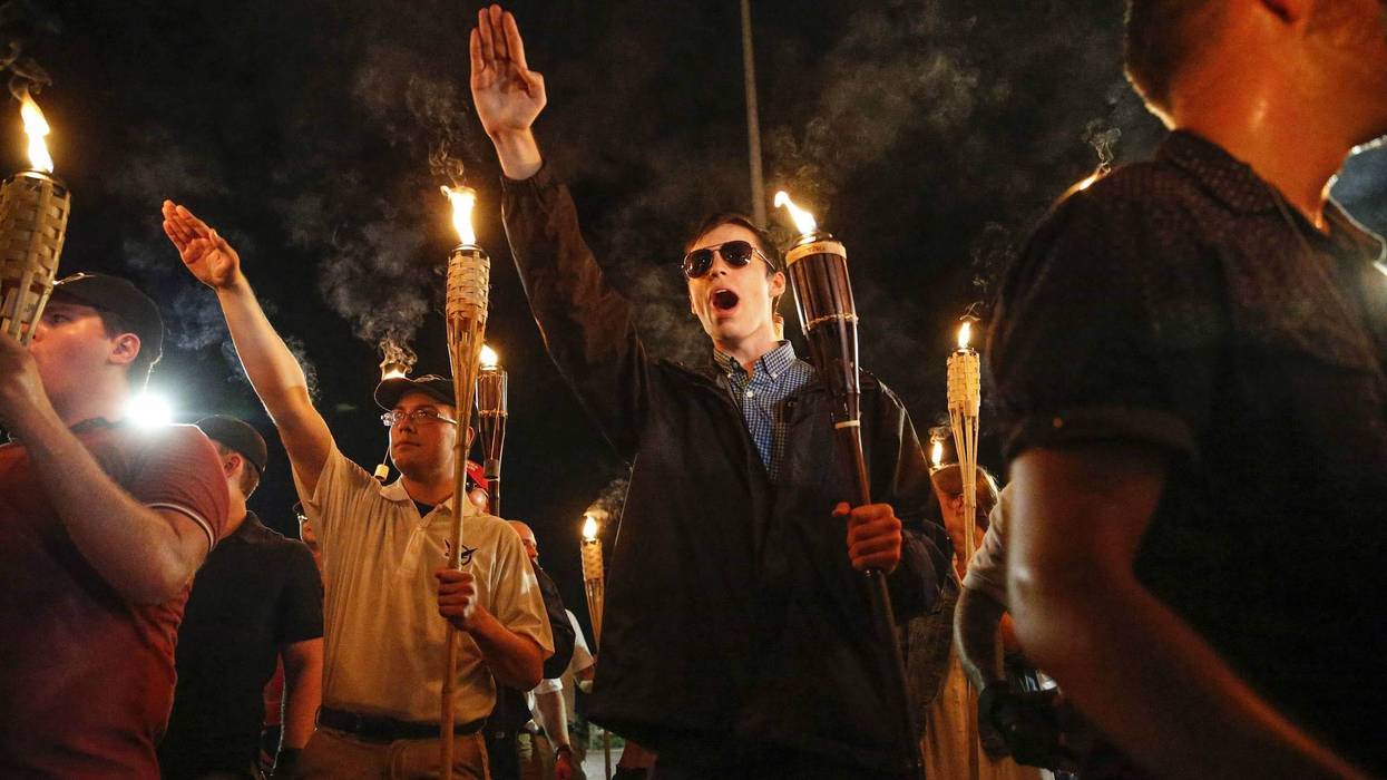 Torch-carrying demonstrators held a white supremacist rally at the University of Virginia on Aug. 11, 2017