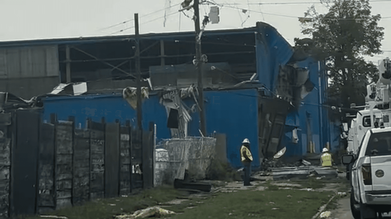 Tornado damage in Detroit.