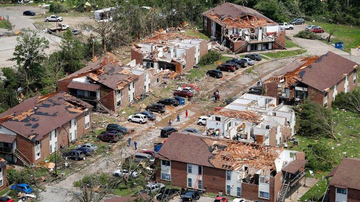 tornado damage is seen in Jefferson City, Mo.