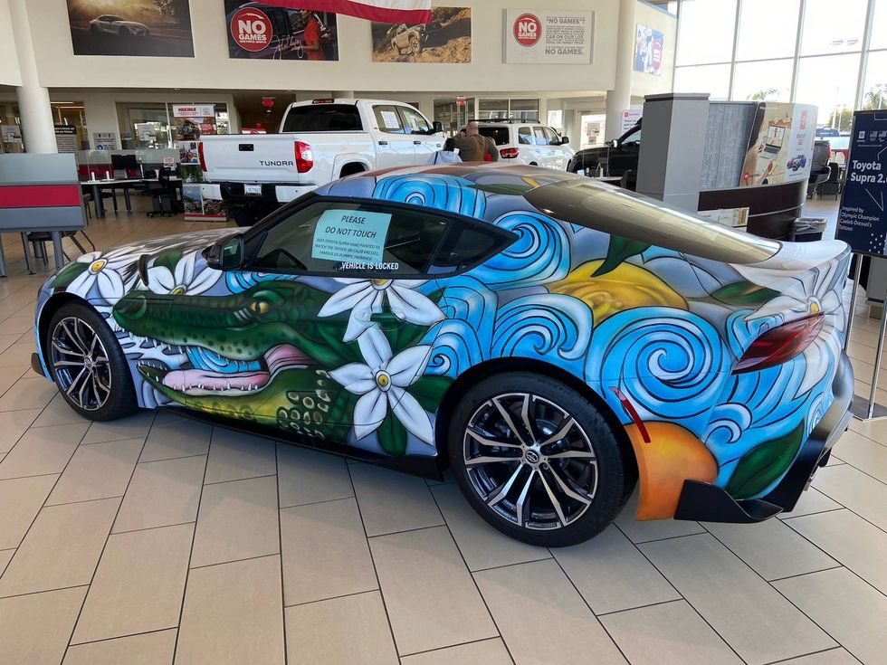 Toyota Supra inspired by the tattoos of Olympic swimmer Caeleb Dressel