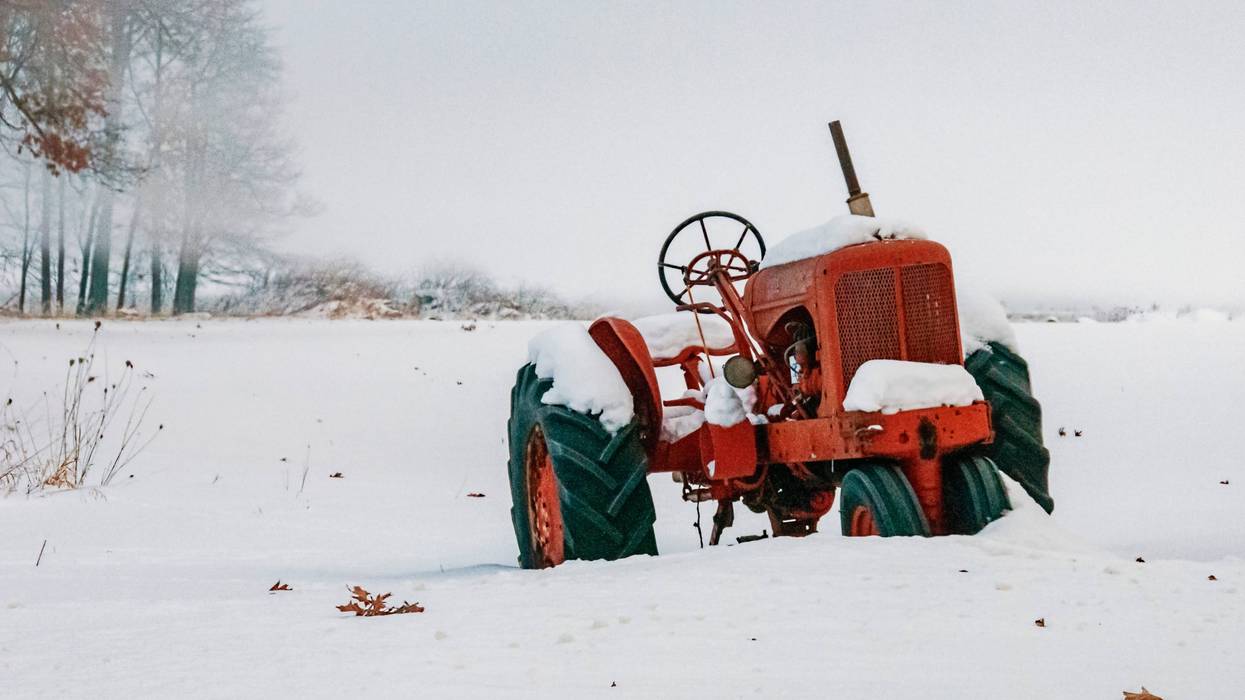 Tractor in snow