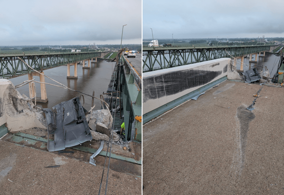 Tractor truck falls off Delaware Memorial Bridge into river