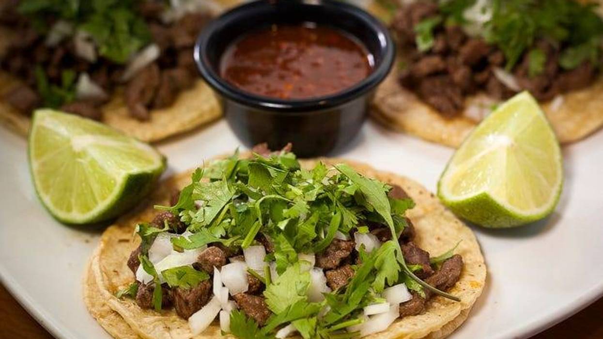 Traditional restaurant mexican tacos