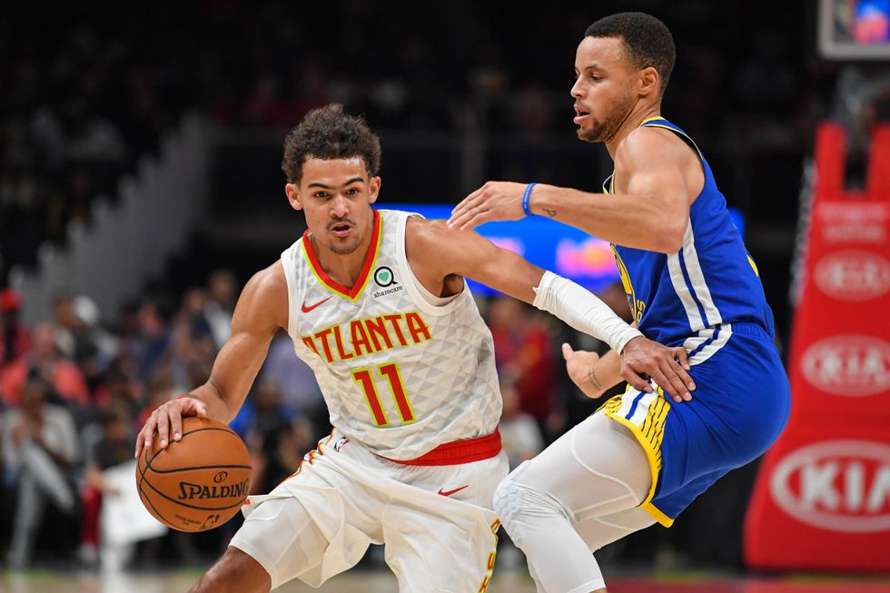 Trae Young and Steph Curry