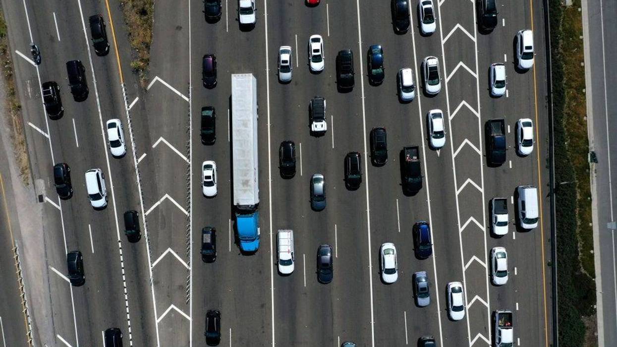 Traffic backs up at the San Francisco-Oakland Bay Bridge toll plaza along Interstate 80 on July 25, 2019 in Oakland, California.