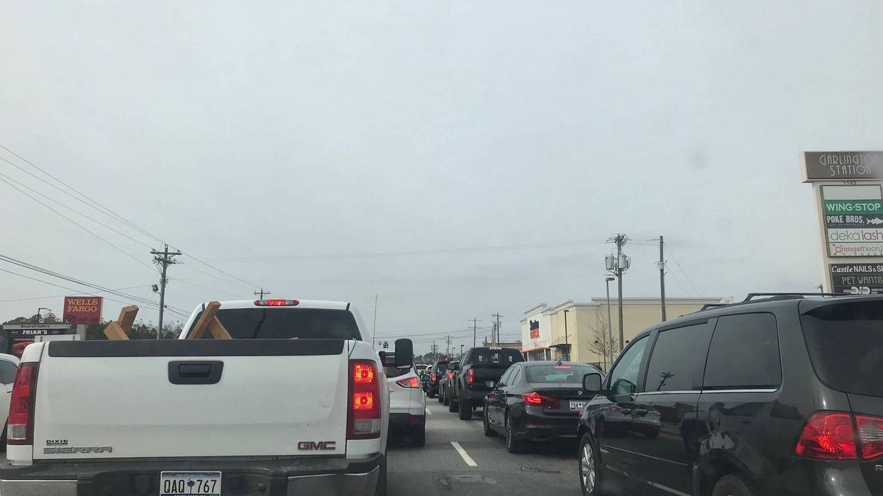 Traffic begins to back up on Woodruff Road on Black Friday afternoon. Black Friday 201