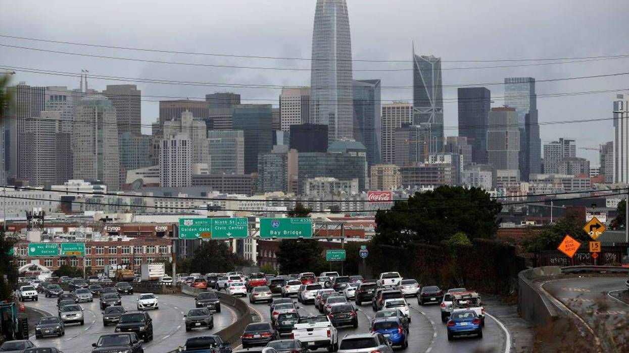 Traffic moves along U.S. Highway 101 towards downtown San Francisco on November 27, 2019 in San Francisco, California.