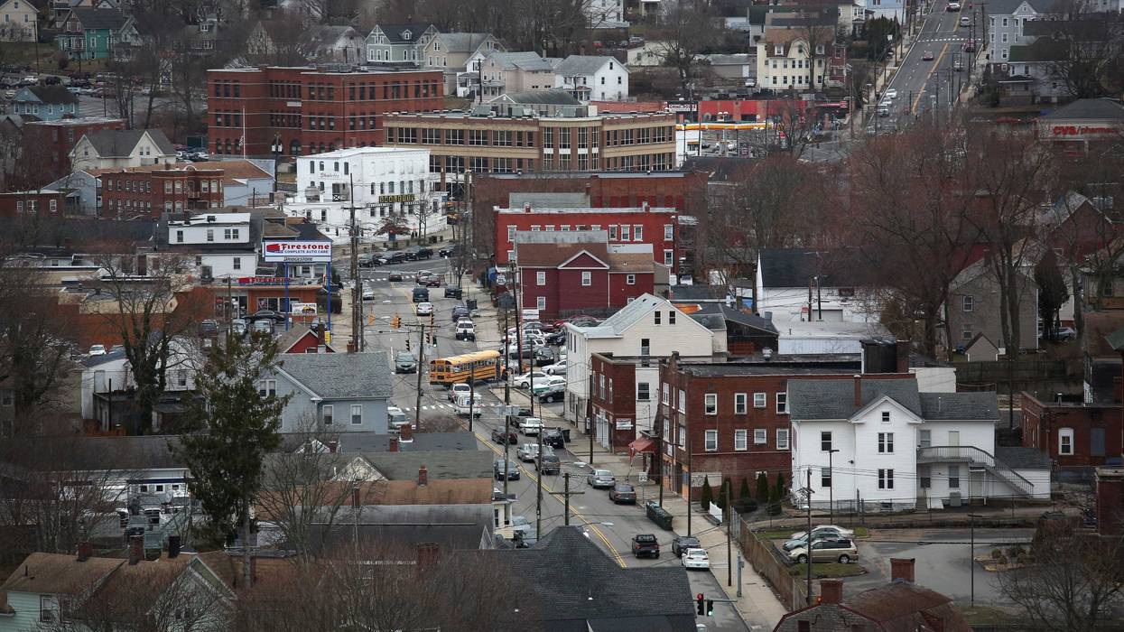 Traffic moves through downtown streets on March 14, 2016 in New London, CT.