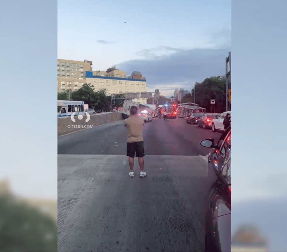 Traffic was so bad, people got out of their cars and stood around and waited for updates