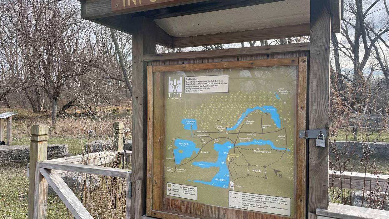 Trail map at Tifft Nature Preserve