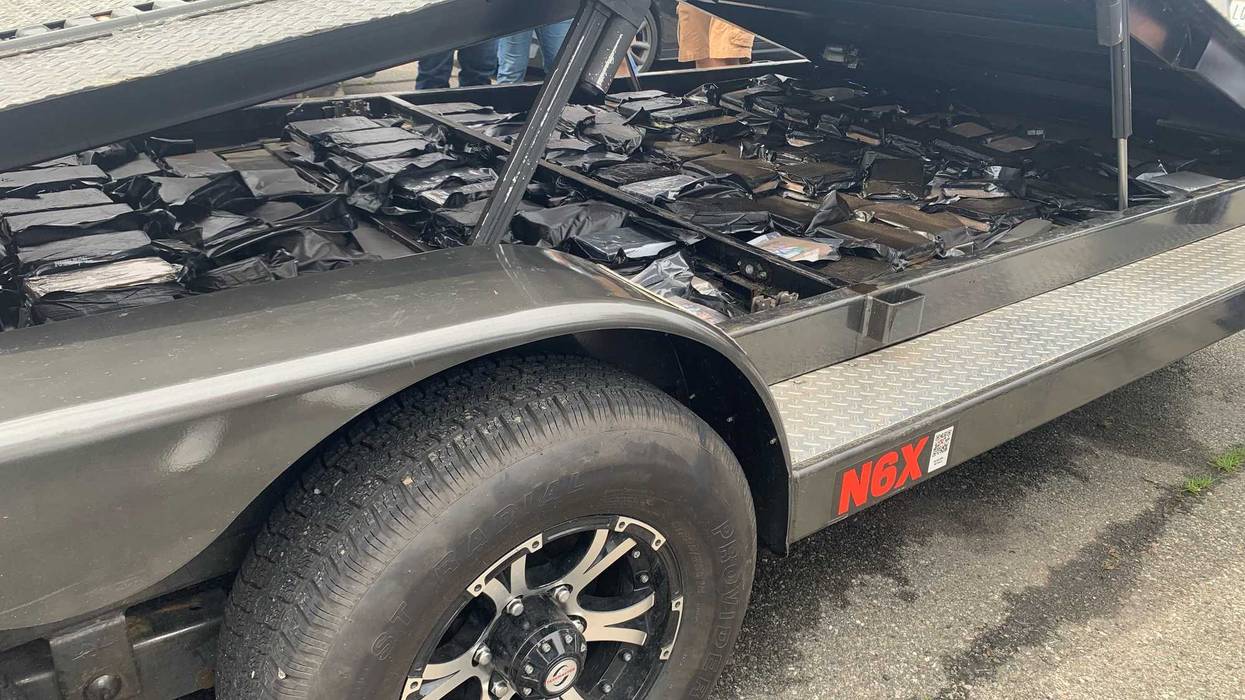 Trailer trap containing 360 pounds of cocaine recovered in the Bronx.