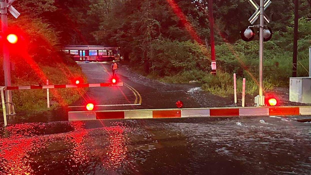Train track flooding