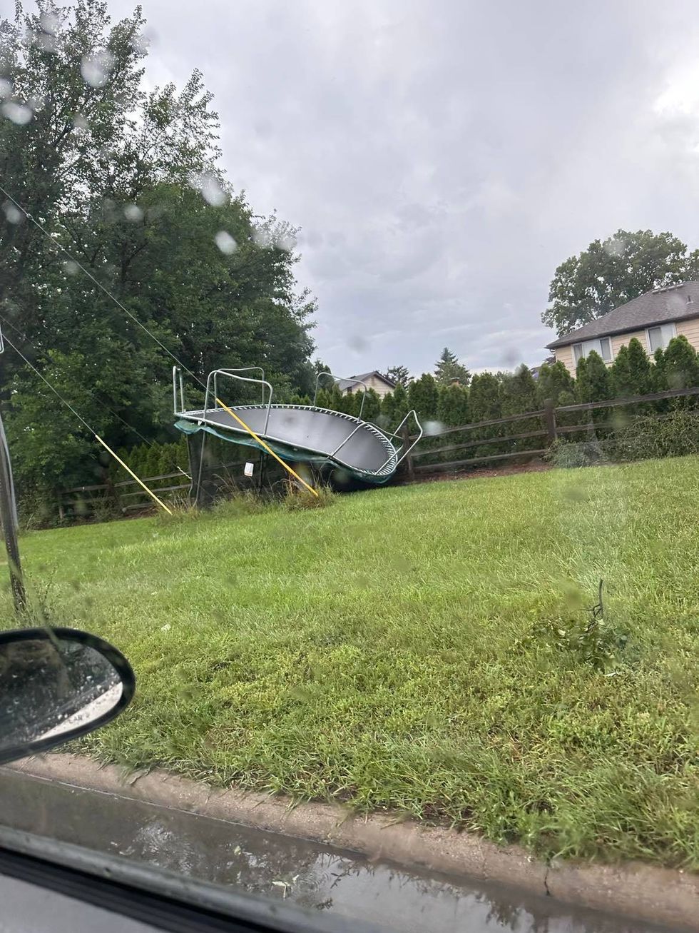 Trampoline flipped upside down by Wednesday