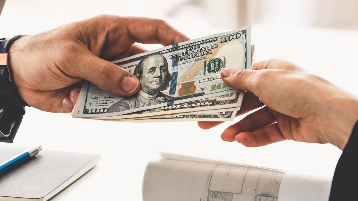 Transfer of money from hand to hand