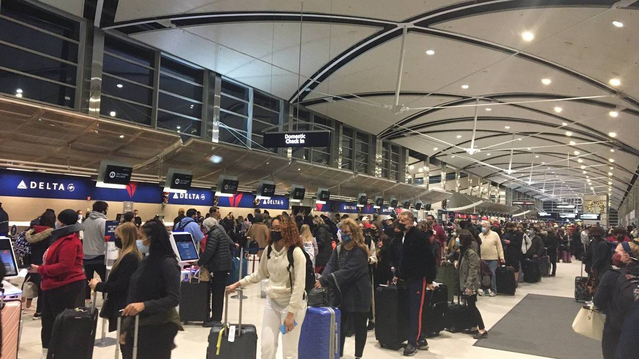 Travelers at Detroit Metro Airport