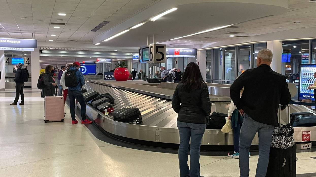 Travelers at Philadelphia International Airport.