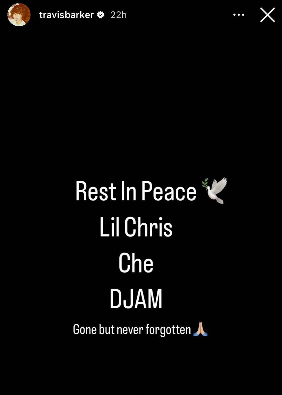 Travis Barker IG Story