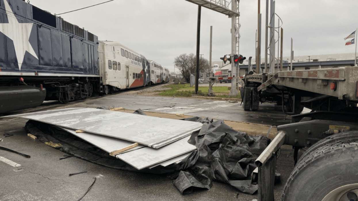 TRE Train Hits Truck At Crossing In Fort Worth