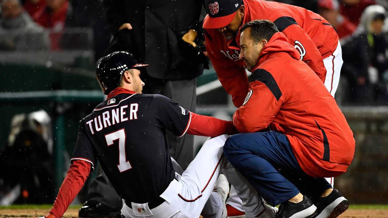 Trea Turner suffers a broken finger.