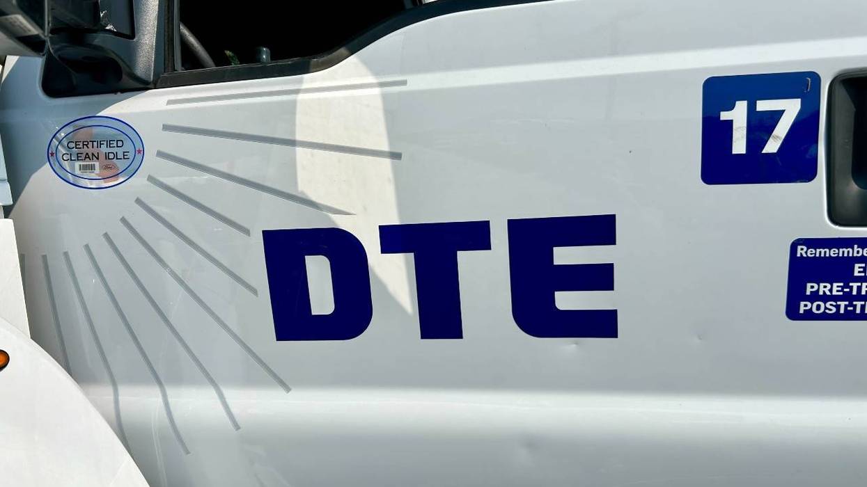 Truck door with DTE logo