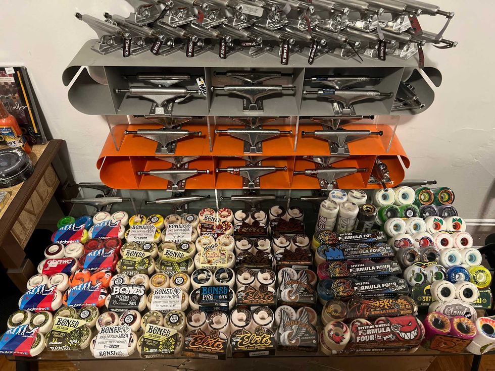 Trucks and wheels at Terminal Skate Shop