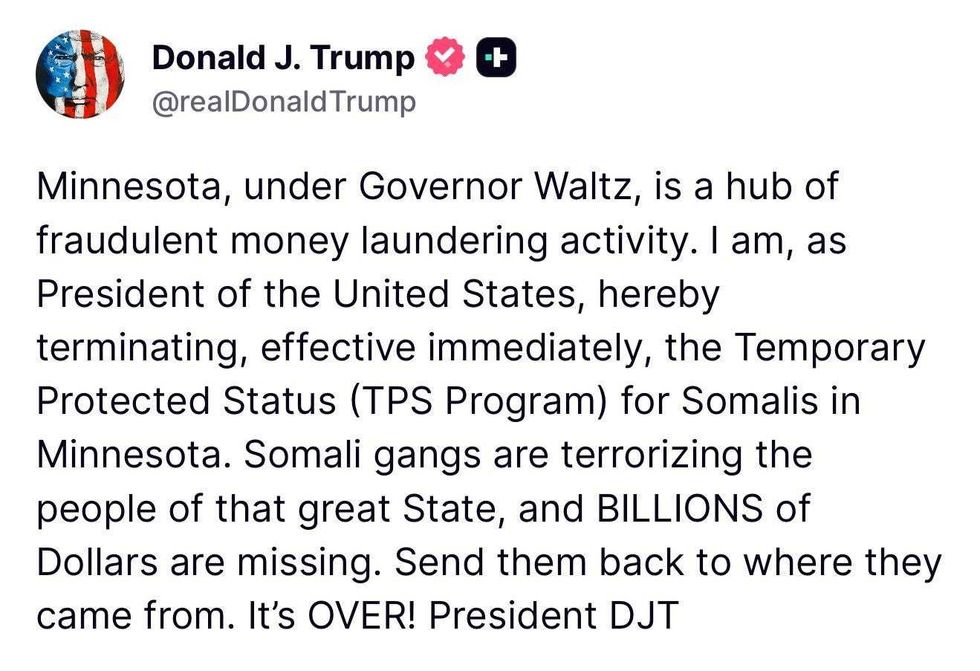 Trump announcement on social media