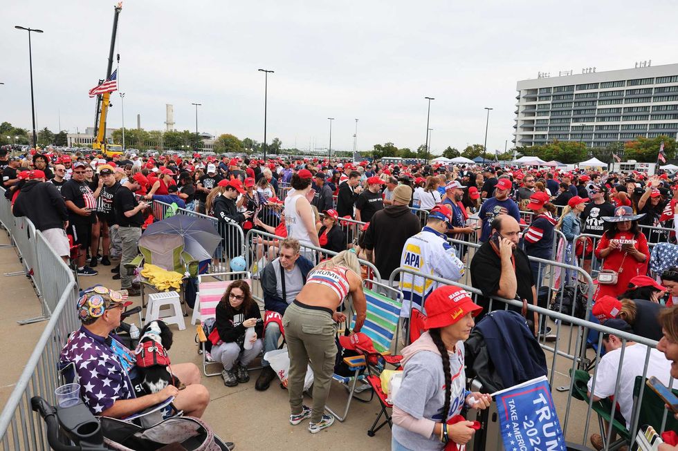 Trump supporters lined up Wednesday, some after sleeping in their cars overnight