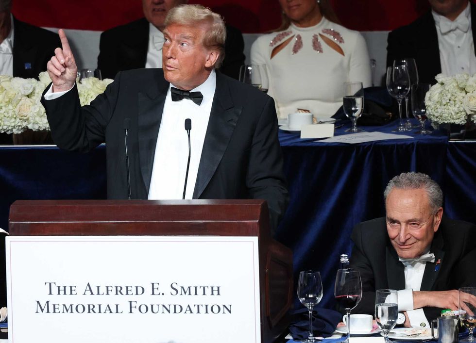 Trump was in town Thursday evening for the annual Alfred E. Smith Foundation Dinner at the New York Hilton Midtown