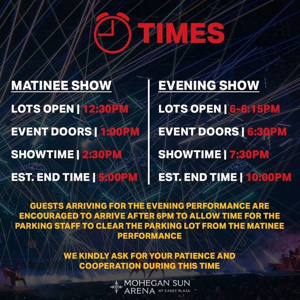 TSO graphic/times of shows